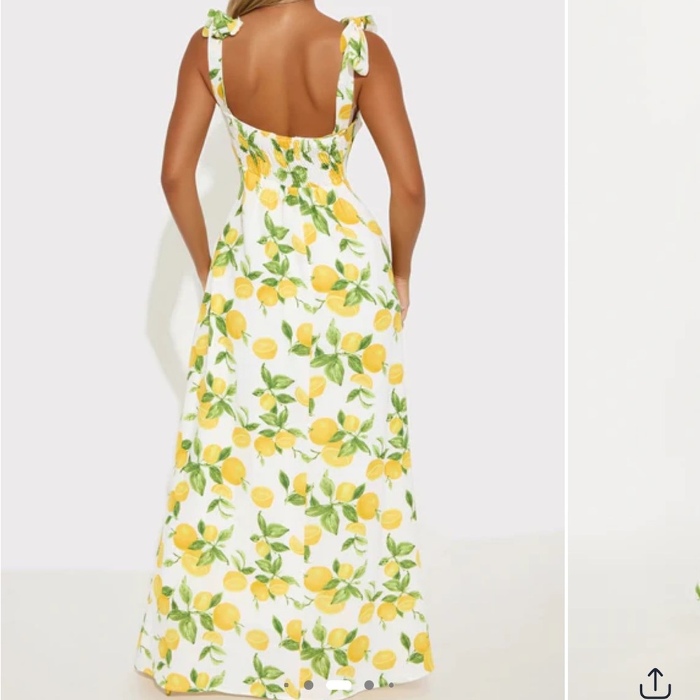 Fashion Nova Yellow and Green Halter Sundress Maxi - Picture 2 of 3